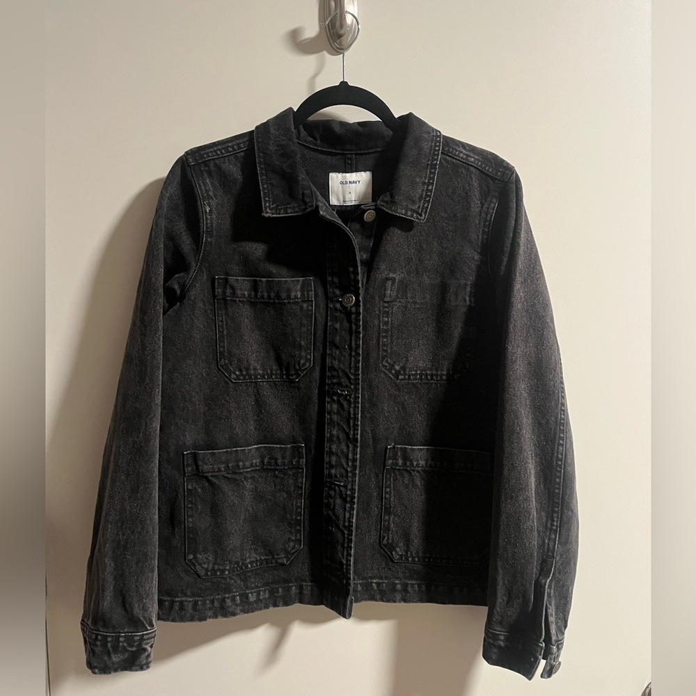 Old navy black denim chore jacket - women’s size small